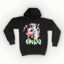 VLONE x Juice WRLD Hoodie Large Fighting Demons Black Graphic Sweatshirt Rare