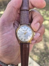 Nivada Compensamatic Super 31mm Oro Bronce Blanco Vintage Cuero Genuino