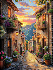 House Diamond Art Kits for Adults,Landscape Diamond Painting Kits,5D Full Drill