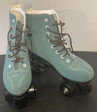 NEW Xudrez Roller Skates Teal Suede Color Size EU 41 / US W 10 M 8.5 Carry Bag