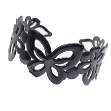 4 Black Plastic Butterfly Wide Alice Hair Band Headband 50mm Hair Accessories