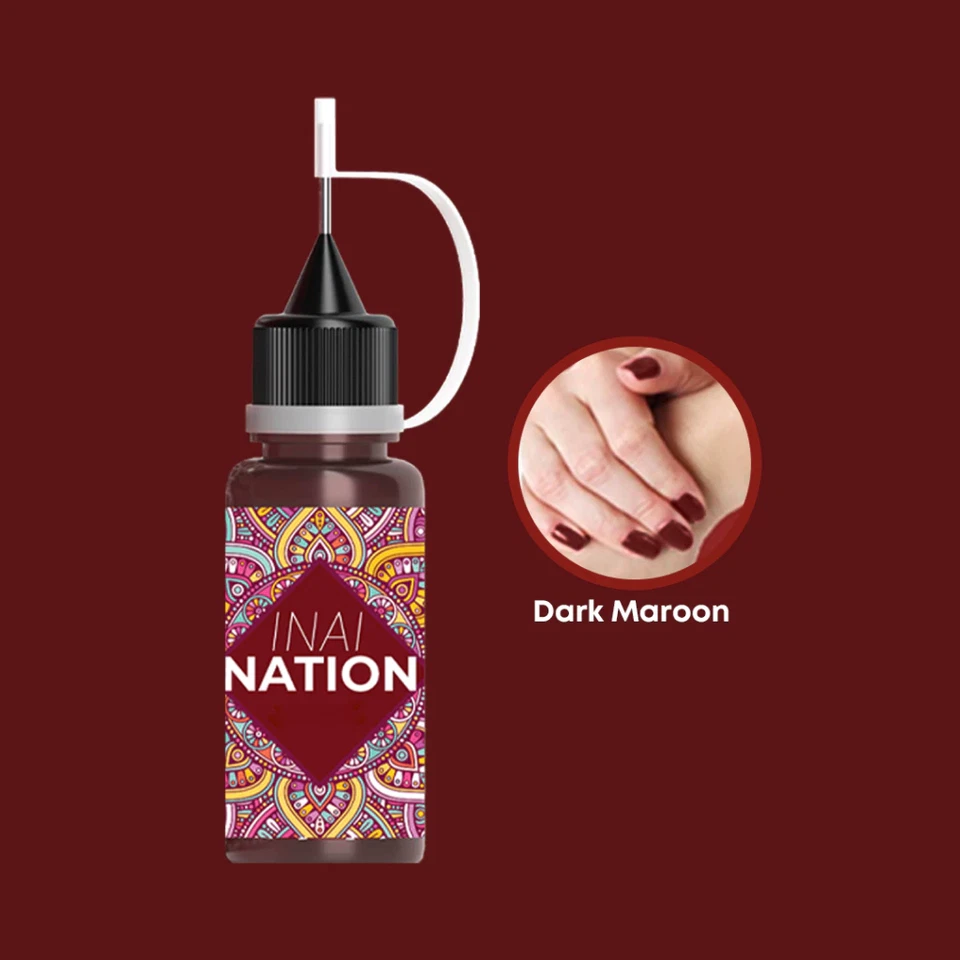 Juego de uñas de henna 4 en 1 (granate, marrón oscuro, granate rojo, cereza) 10 ml nuevo Foto 3 de 4