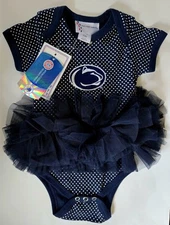 Penn State Nittany Lions Infant Girl Size 6 Months Baby  Navy Blue Pin Dot Tutu 
