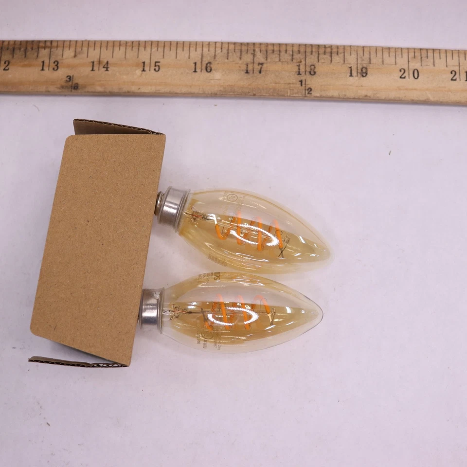 (2-Pk) Philips Decorative Chandelier Antique Filament LED Light Bulb - Image 4 of 4