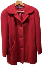 Vintage Nobel Fashions Women s M/L Red Wool Coat Please Look At Measurements