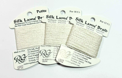 Rainbow Gallery Silk Lame Braid Thread Needlepoint Cross Stitch All Sizes