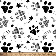 Paw Prints Fleece Fabric - 60" Wide - Sold by The Yard Bolt