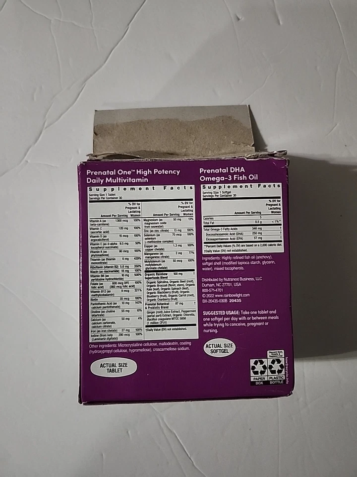 Multivitamínico Rainbow Light Prenatal Daily Duo 30 cápsulas blandas y 30 tabletas CADUCIDAD 26/02 Foto 4 de 4