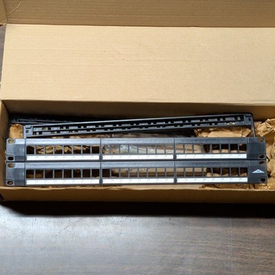 48-Port RJ-45 Network Patch Panel 2U 19'' Rackmount Universal Compatible