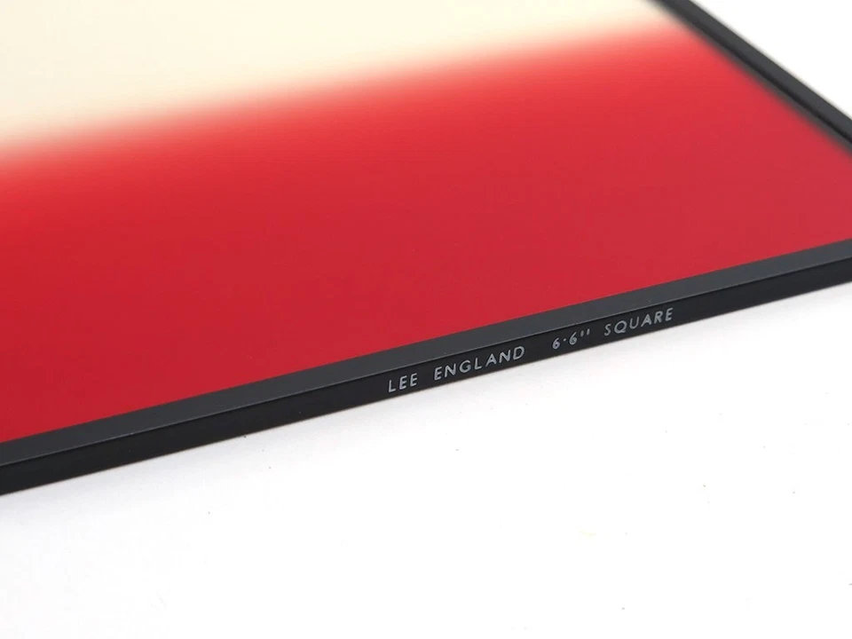 Lee England 6.6x6.6" pop red graduated hard edge HE grad resin lens filter - Image 2 of 3