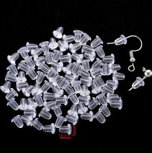 50pc Silicone Earring Backs 5mm x 4mm Cone Shaped Backing Soft Stopper Rubber