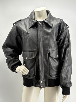 Herren Jacke Echtleder schwarz Größe 52 - Portobanus Italian Style - Vintage Biker