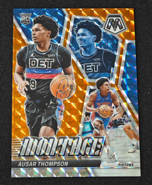 Ausar Thompson 2023-24 Panini Mosaic 11/49 Montage Orange RC Pistons #8