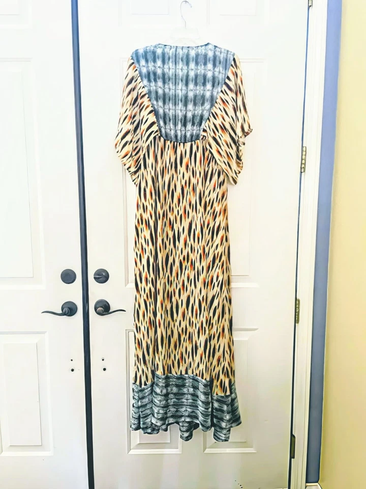 Kiyonna Maxi Meadow Dream Mujer Talla 1X Mangas Acampanadas Estampado Animal Geométrico Foto 2 de 4