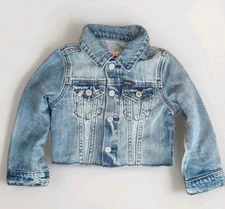 Polo Ralph Lauren Girls Logo Pony Denim Raw Hem Jean Denim Jacket 2 2T Toddler