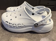 Crocs Womens Baya Platform Clog Light Blue Sz 10 Comfort Festival Chunky Cushion