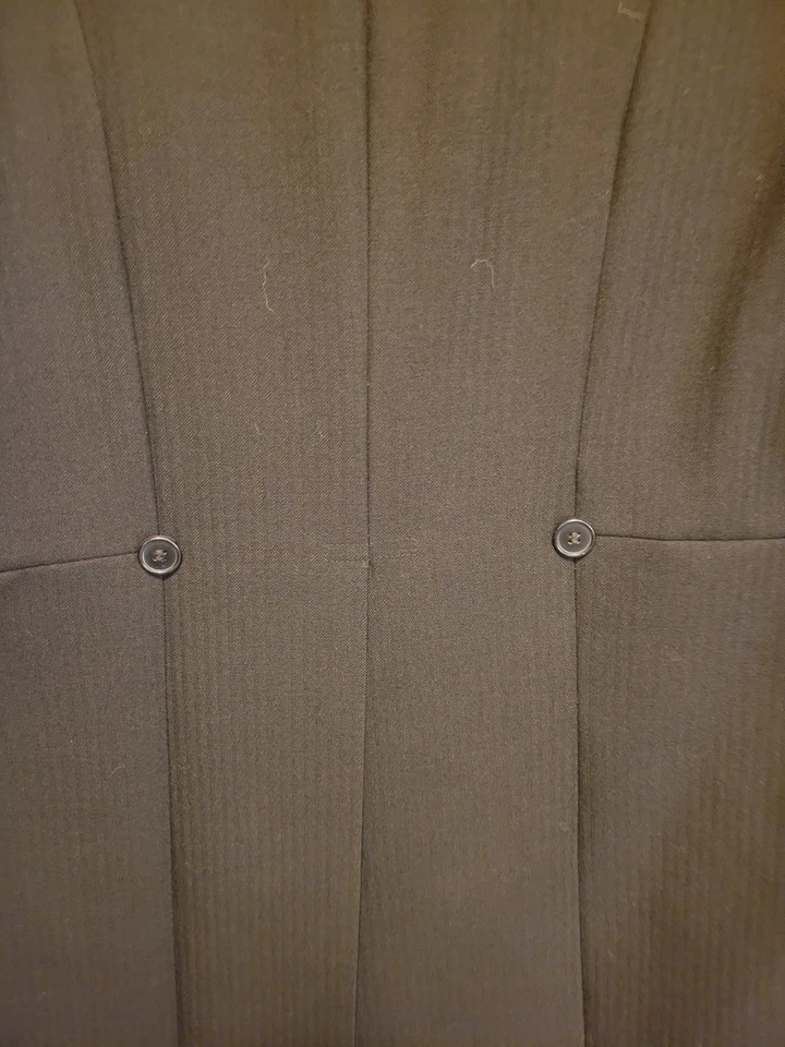 Men's Black Morning Coat Wool Long Tails Frock Wedding Groom - Image 3 of 4