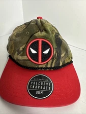 Marvel Comics DEADPOOL Hat Bioworld Adjustable Snapback red camo new