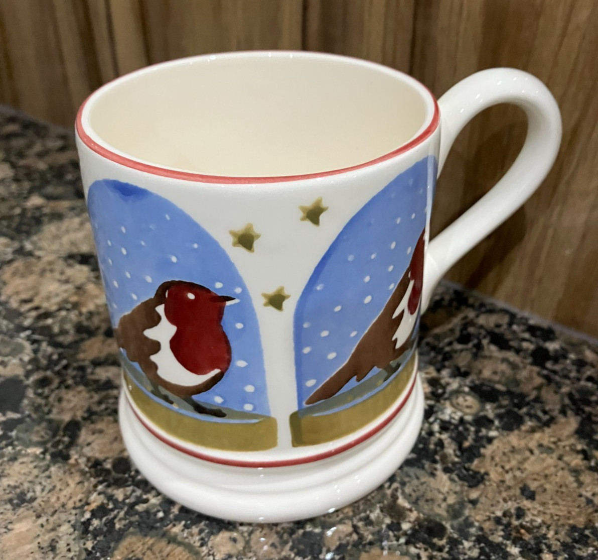 EMMA BRIDGEWATER  ROBIN SNOWGLOBE    1/2PT MUG