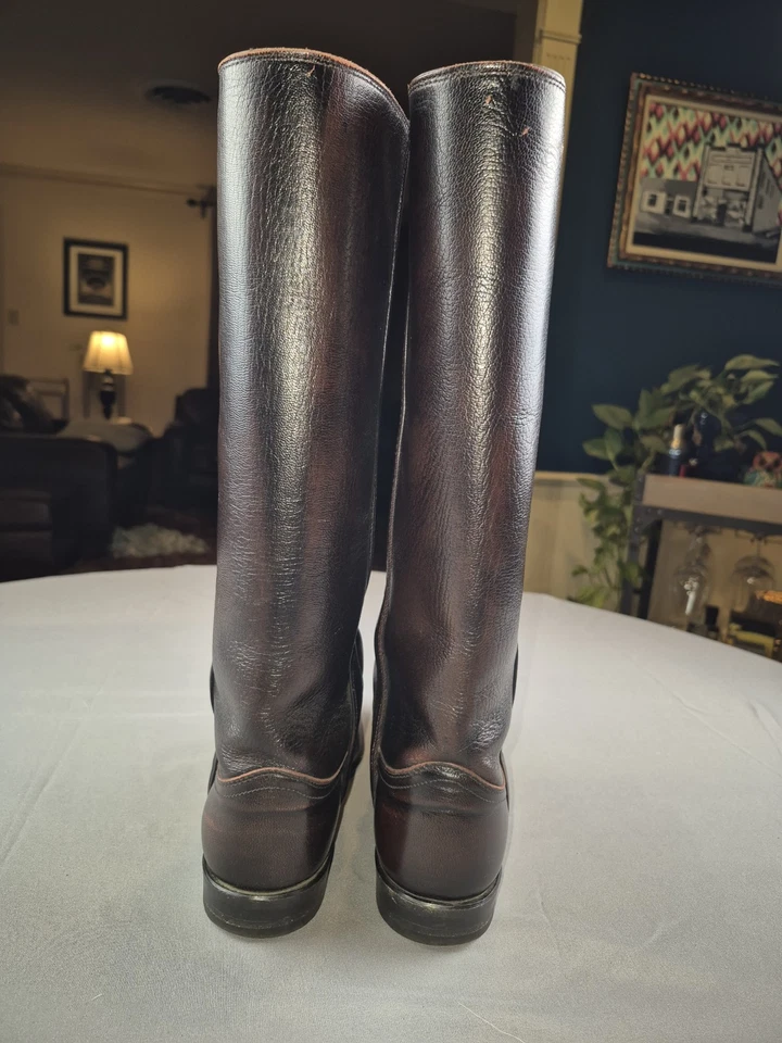 Justin Oxblood Leather Tall Stovepipe Cowboy Boots Womens Size 7 B Style L4728 - Image 4 of 4