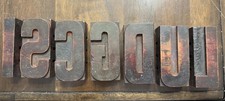 Vintage wood letterpress printing blocks
