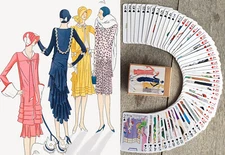 Playing Cards (Poker Deck 54 Cards) ART DECO FASHION Vintage Clothing Art 129