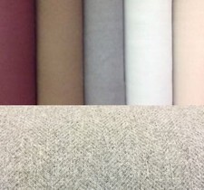 Porter+Stone CARNEGIE Plain Herringbone Wool Effect Upholstery/Curtain Fabric