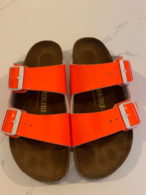 Birkenstock Neon Orange Arizona Sandals 