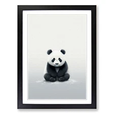 Panda Minimalism Framed Canvas Wall Art Print Poster Picture, Home Decor