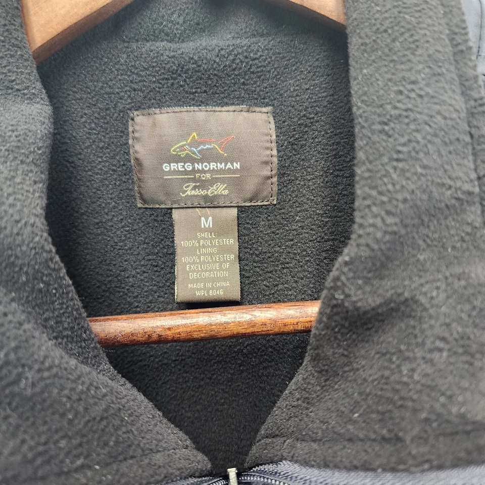 Greg Norman Golf Vest Medium Gray Windbreaker Fleece Lined Zip Tasso Elba - Image 2 of 4