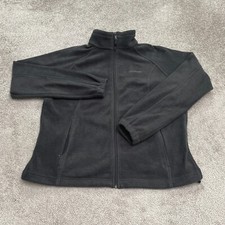 Columbia Benton Springs Fleece Jacket Womens XL Black Full Zip Pockets Outdoor