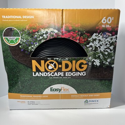DIY No-Dig Plastic Scalloped Edging Kit for Landscaping Garden Yard Project 60 