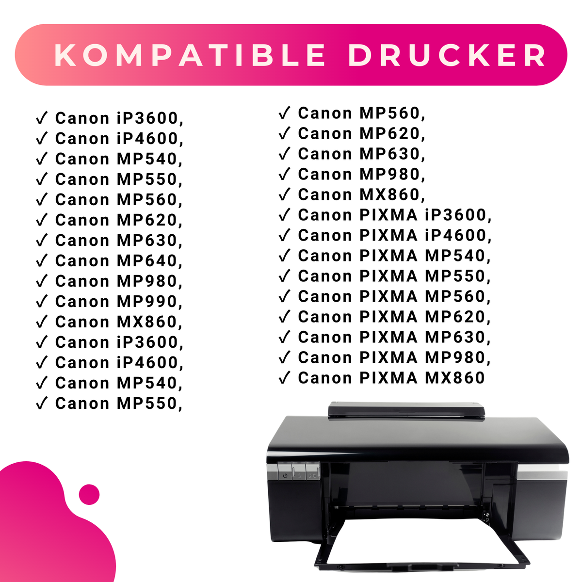 4 Druckerpatronen Tinte Für Canon Pixma – Ersetzt PGI-520 & CLI-521, Für IP3600, MP540, MP560 Uvm.