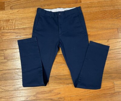 J Crew Crewcuts Skinny Khaki Boys 16 Flex Pants Navy BLUE Adjustable Waist NWT