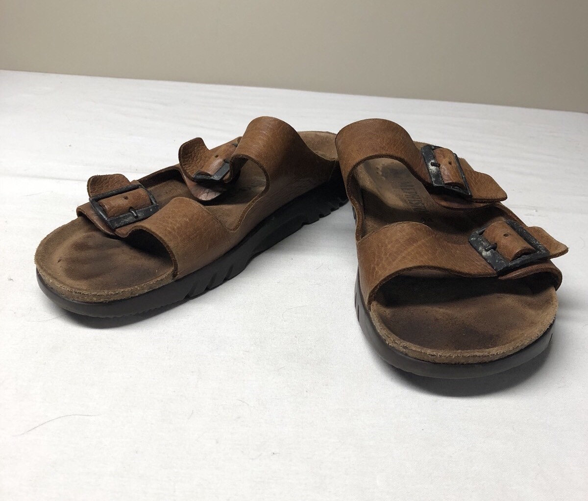 Mephisto Mens Light Brown Leather Sandals Slides Size 44 US 10 Mephisto Mens Light Brown Leather Leather Leather Sandals Slides Size 44 US 10 9465d5