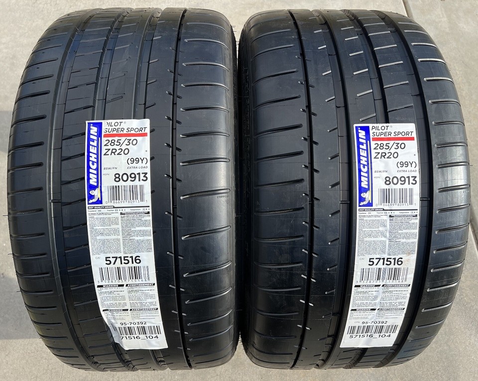 Set of TWO BRAND NEW 285/30ZR20 (99Y) Michelin Pilot Super Sport ...