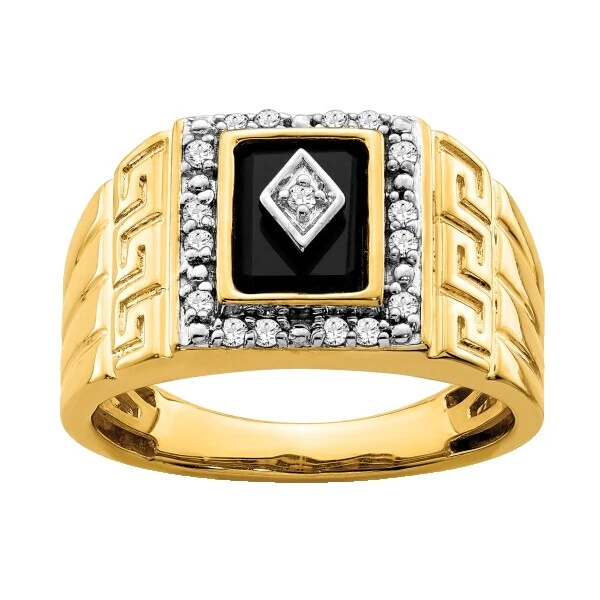 Onyx Yellow Gold 14k Rings for Men