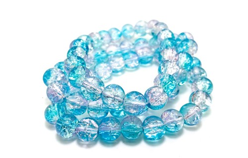 Pulsera de piedras preciosas lisas de cuarzo agrietado hecha a mano con cristal agrietado pulido PGB238 - Imagen 17 de 23