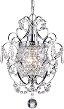 Amorette Mini Chandelier Chrome Crystal Chandeliers, 1 Light Modern Elegant Glam