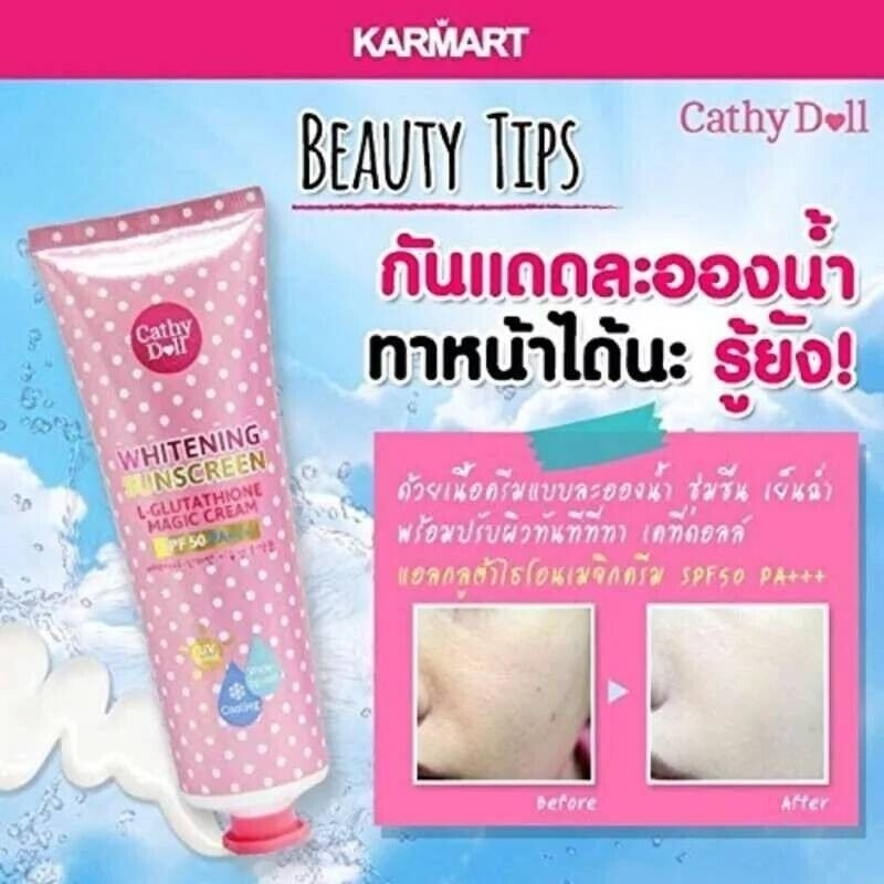 cathy doll l glutathione magic cream spf50 pa+++ Amazon.com: Cathy Doll L-Glutathione Magic Cream SPF 50 Whitening Sunscreen  138ml : Beauty & Personal Care main image 0