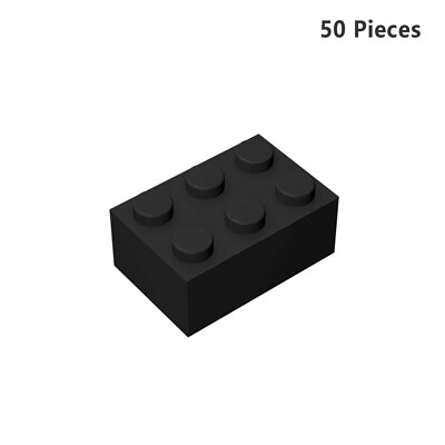 ZITIANYOUBUILD 3002 Brick 2X3 Black Bricks 50 Pieces Bricks 100% Compatible