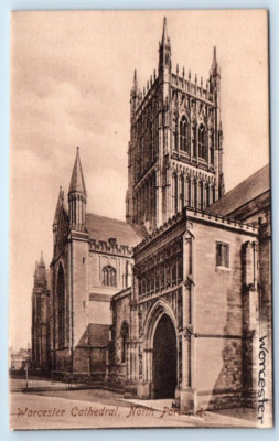 WORCESTER Cathedral North Porch England UK Postcard