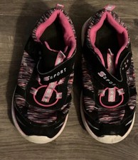 Skechers S Sport Light Soft Bodied Sneaker Shoes Pink:Blue/ Silver Youth 12