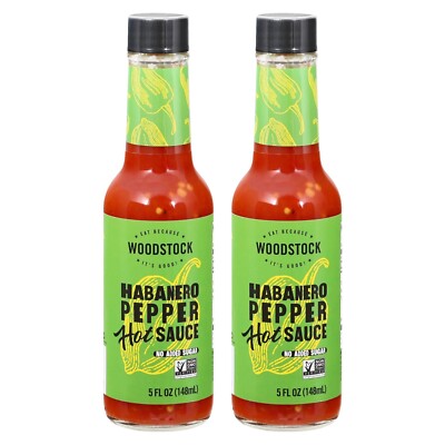 Woodstock Habanero Pepper Hot Sauce, 5 fl oz, 2 Pack
