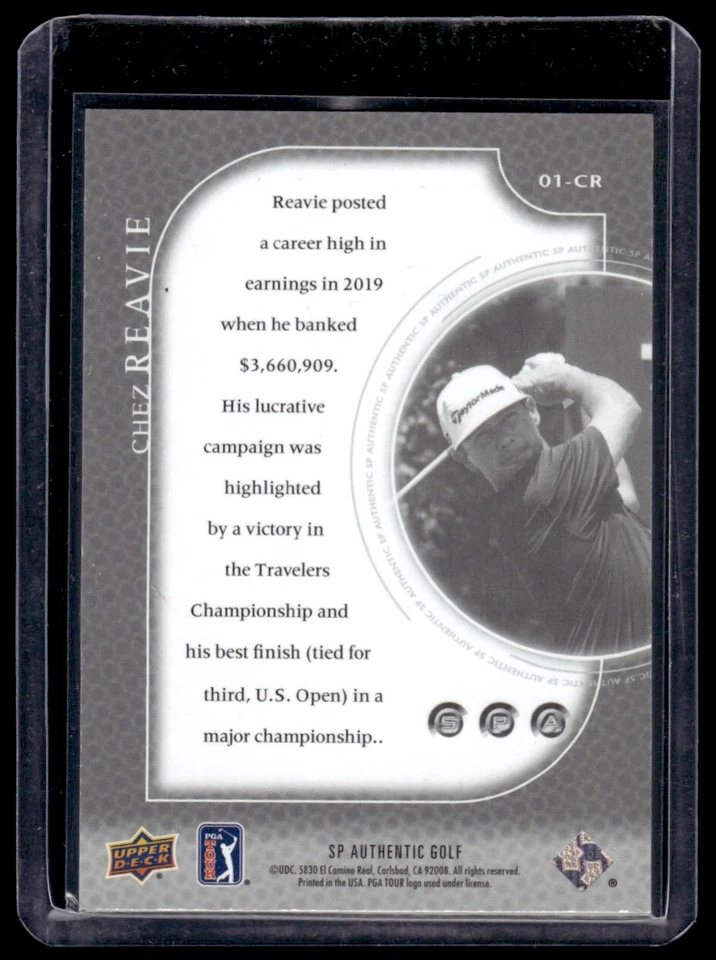 2021 SP Authentic Golf Chez Reavie #01-CR - Image 2 of 2