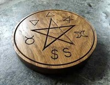 GARDNERIAN WICCA PENTACLE Witchcraft Altar Pentacle Carved in Solid Oak