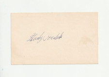 Stan Coveleski Autographed 3x5 New York Yankees Senators HOF H481