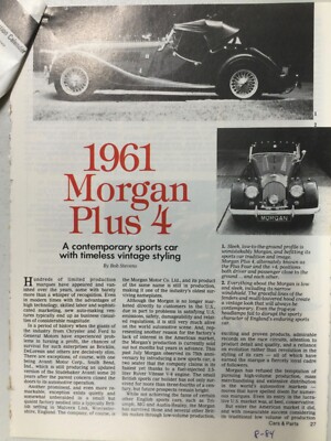 MorganArt01 Article 1961 Morgan Plus 4 August 1984 5 page