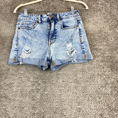 FOREVER 21 Denim Jean Shorts Women's 26 Blue Cuffed Hem Mid