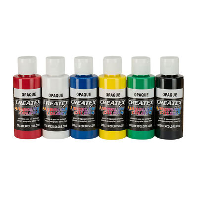 (117,53 /1l) Createx Colors - 6 x 60ml Opaque Set - Airbrush Starter Grundfarben